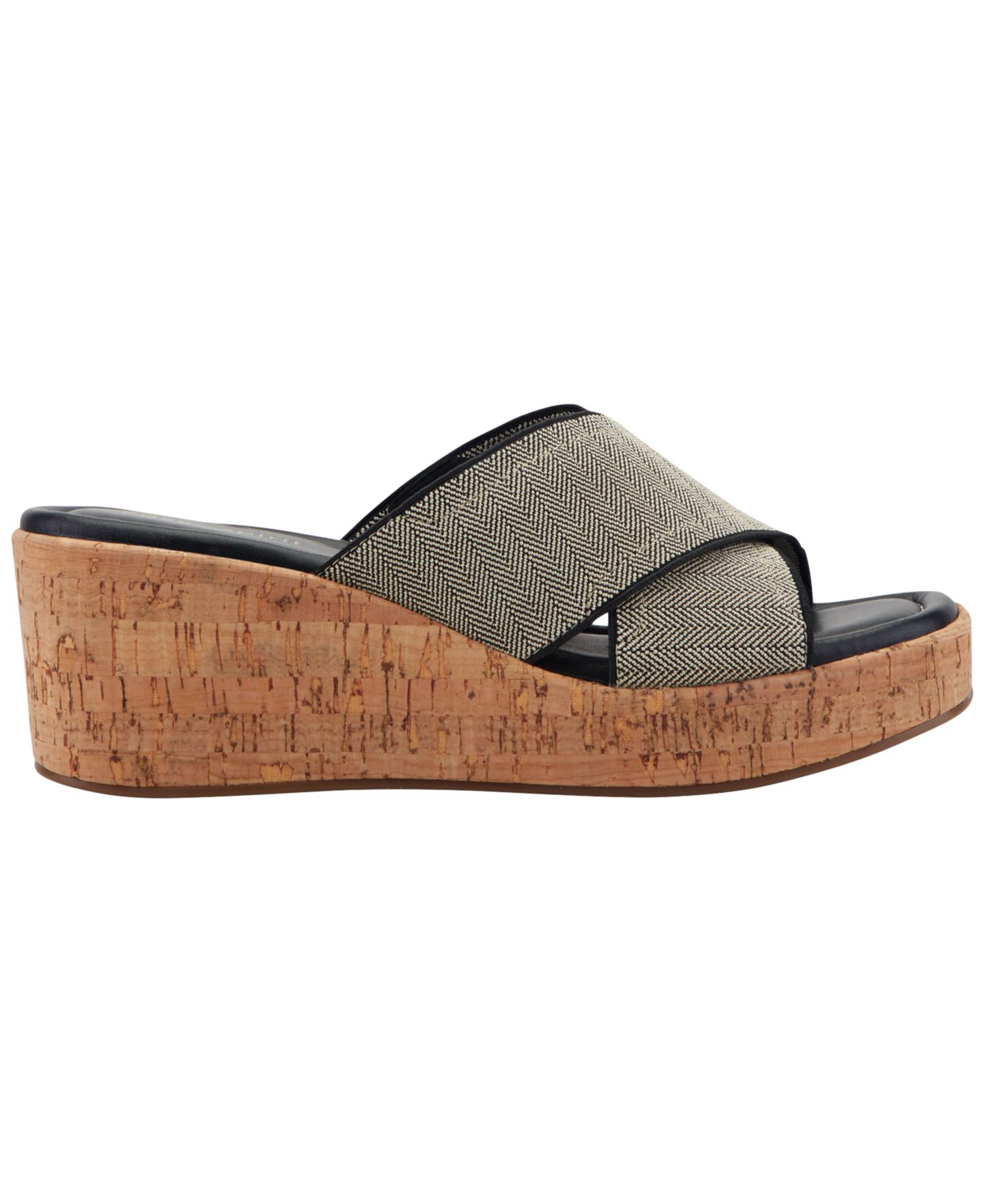 Женские сандалии Easy Spirit Fawn Slip-On Platform Wedge, цвет: Чёрный / Натуральный — фото 2