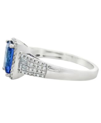 Tanzanite (1.85 ct. t.w.) & Diamond (0.41 ct. t.w.) Ring in 14k White Gold (Also Available in Emerald)