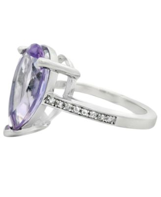 Pink Amethyst (6.50 ct. t.w.) & White Topaz (0.10 ct. t.w.) Ring in Sterling Silver (Also Available in Green Amethyst)