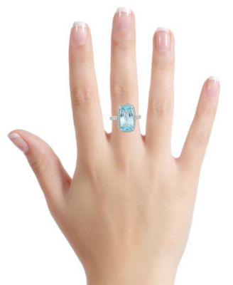 Sky Blue Topaz (5.75 ct. t.w.) & White Topaz (0.60 ct. t.w.) Ring in Sterling Silver