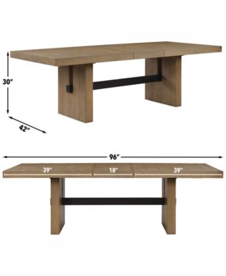 Macai 9-Pc. Wood Dining Set (Rectangular Table + 8 Upholstered Side Chairs)