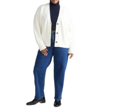 Plus Size Cable Knit Cardigan