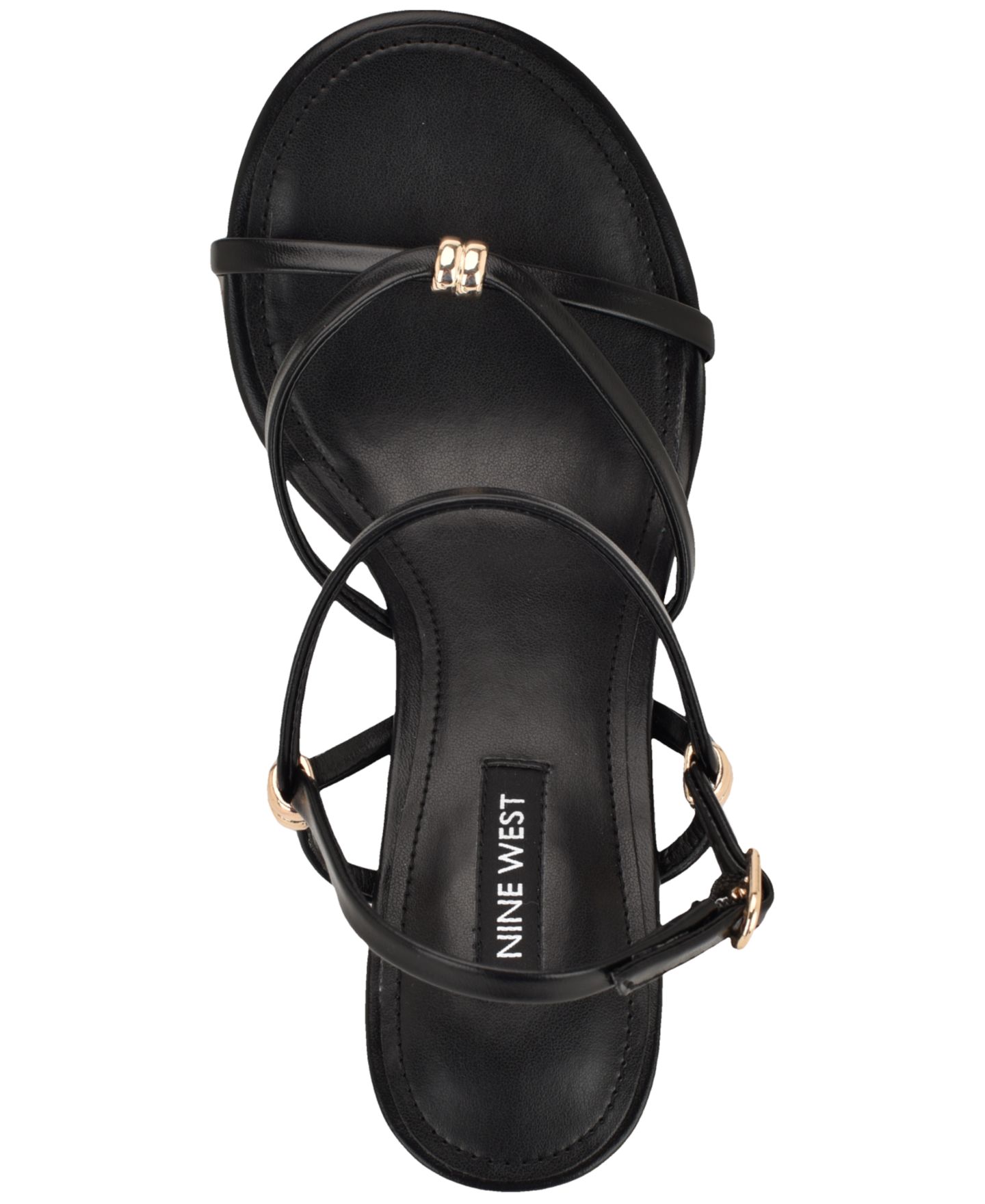 Женские сандалии Nine West Devva Strappy Ornamented Wedge Dress Sandals, цвет: Чёрный — фото 4