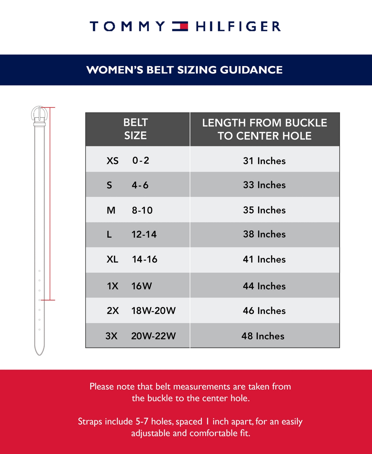 Tommy Hilfiger Women's Enamel Monogram Buckle Casual Leather Belt