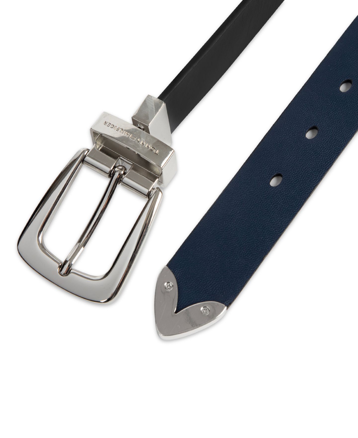 Женский ремень Tommy Hilfiger 2-In-1 Reversible Modern Casual Western Leather, цвет: Чёрный / Тёмно-синий — фото 5