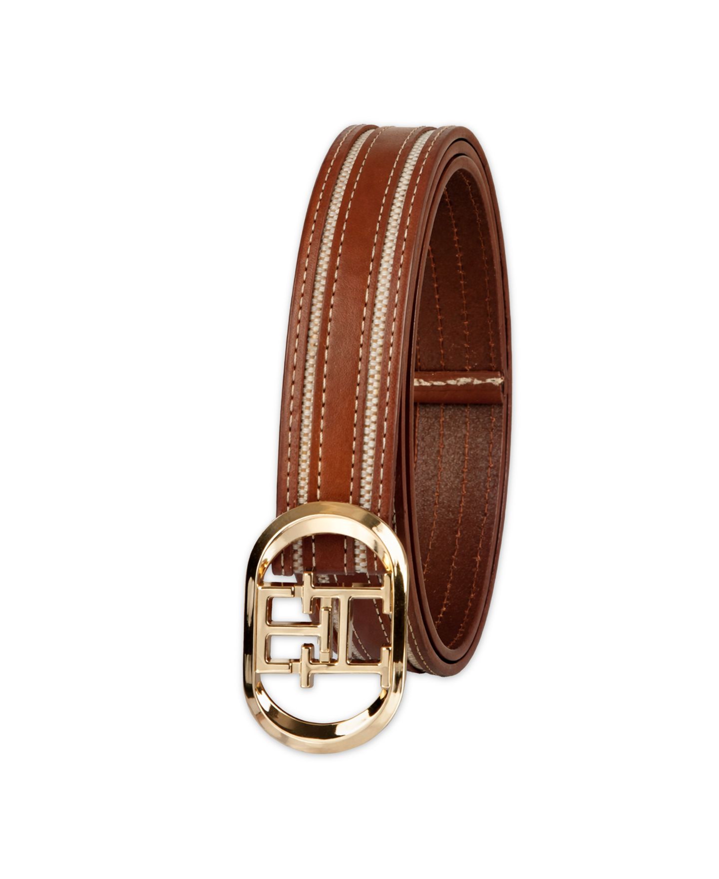 Женский ремень Tommy Hilfiger Monogram Plaque Buckle Casual, цвет: Коричневый — фото 2