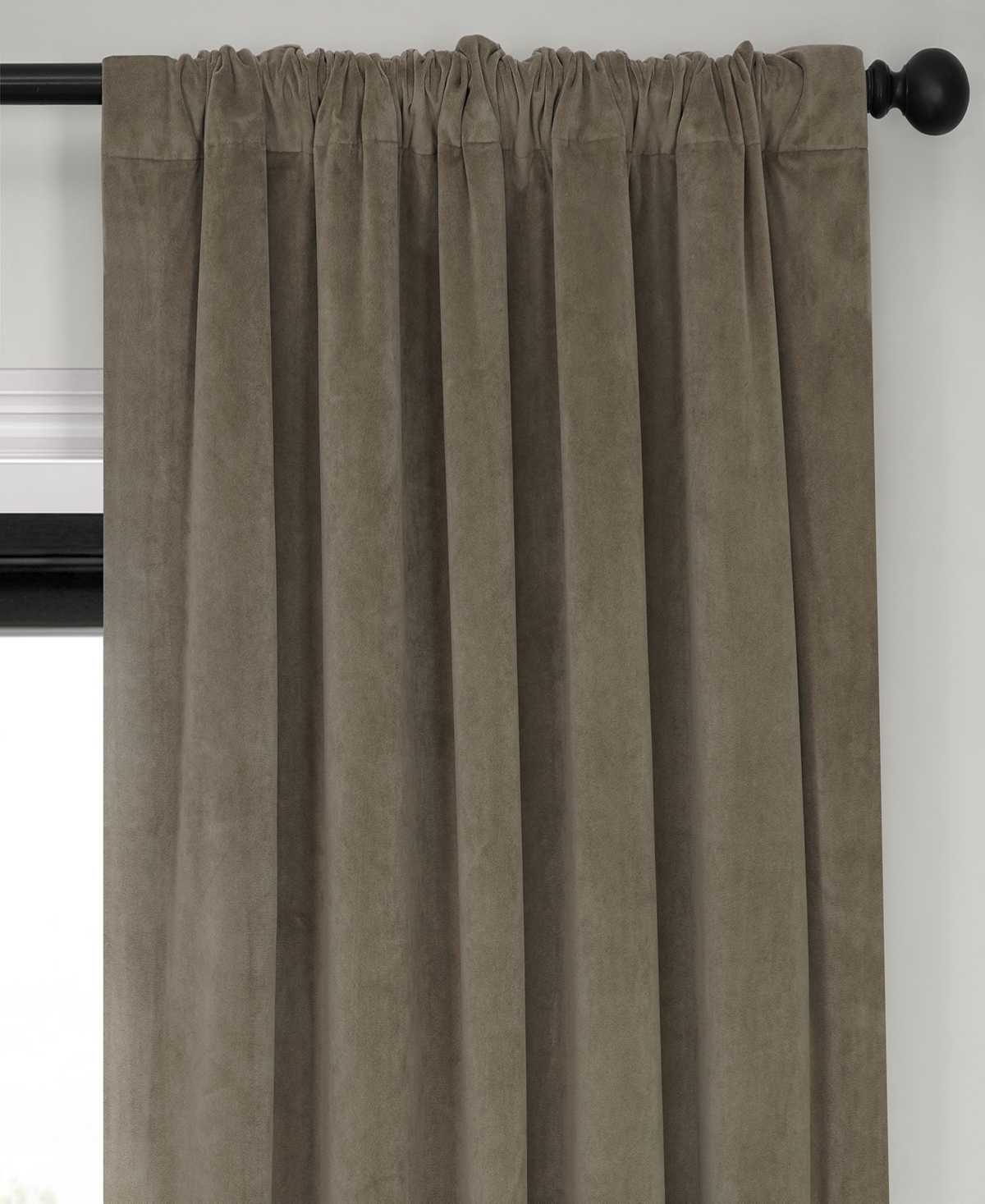 Half Price Drapes Denver Taupe Signature Velvet Blackout Curtain