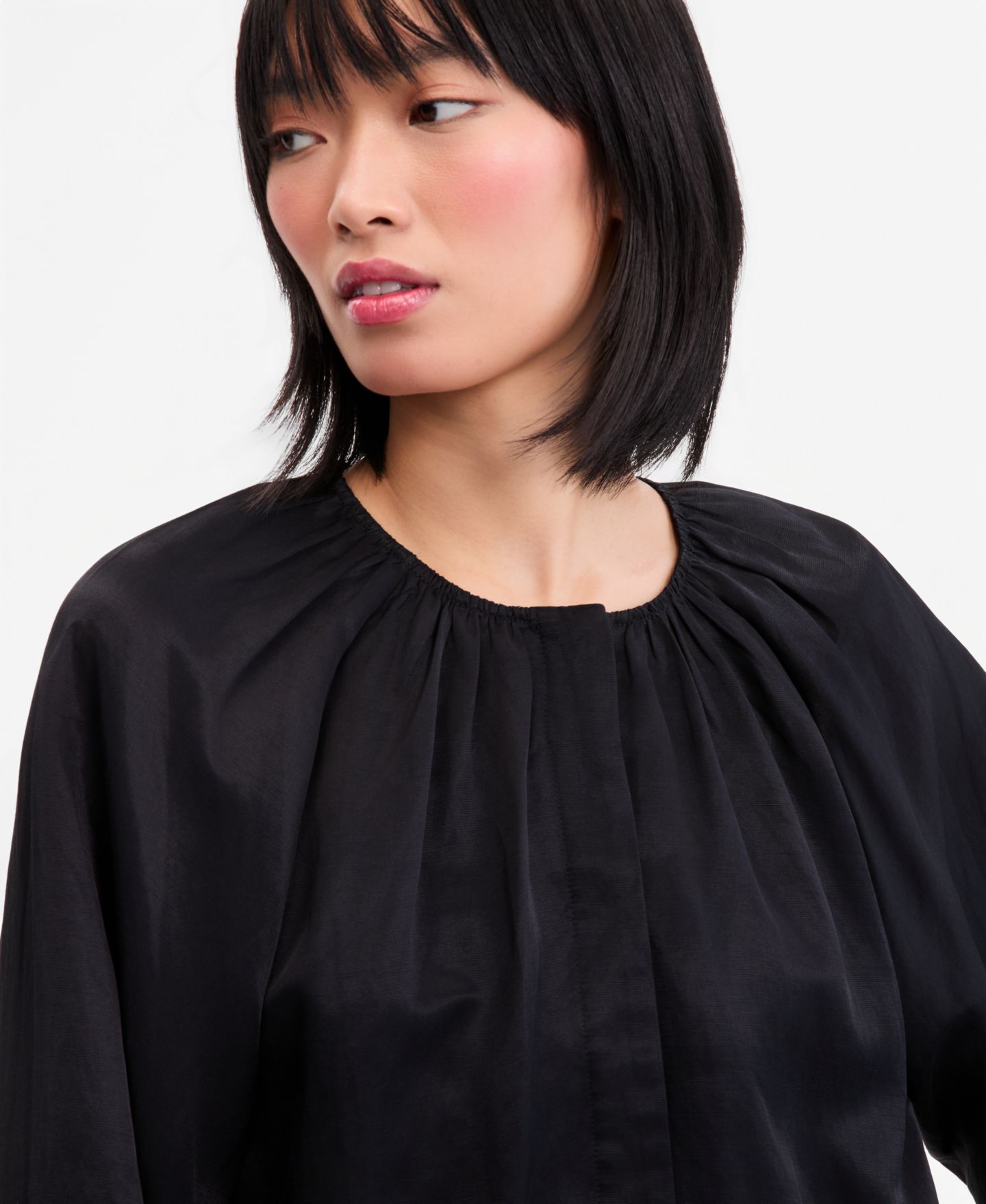 Женская куртка I.N.C. International Concepts Blouson-Sleeve Cropped Jacket, цвет: Глубокий чёрный — фото 3