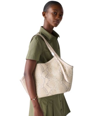 Deco Tulip Extra-Large Snake Embossed Tote Bag