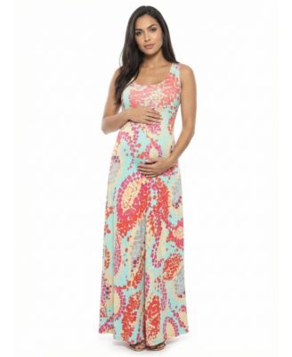Women's and Plus Size Maternity Scoop Neck Maxi Dress