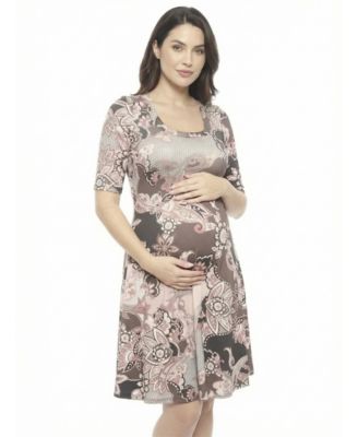 Women's and Plus Size Maternity Scoop Neck Skater Dress
