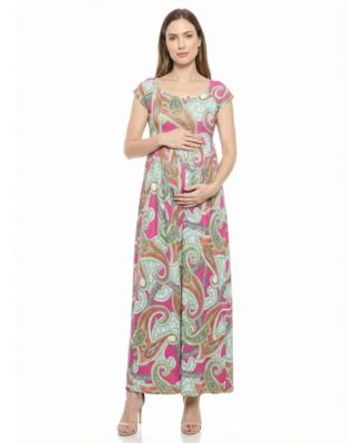 Women's and Plus Size Maternity Square Neck Maxi Dress