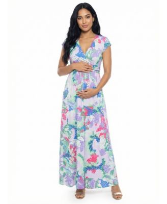 Women's and Plus Size Maternity V-Neck Maxi Dress