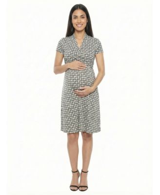 Women's and Plus Size Maternity Short-Sleeve Wrap Dress