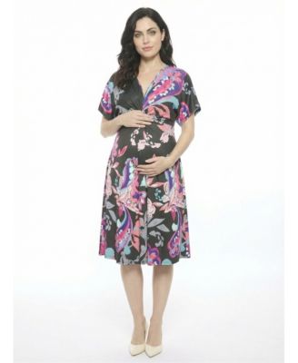 Women's and Plus Size Maternity V-Neck A-Line Dress