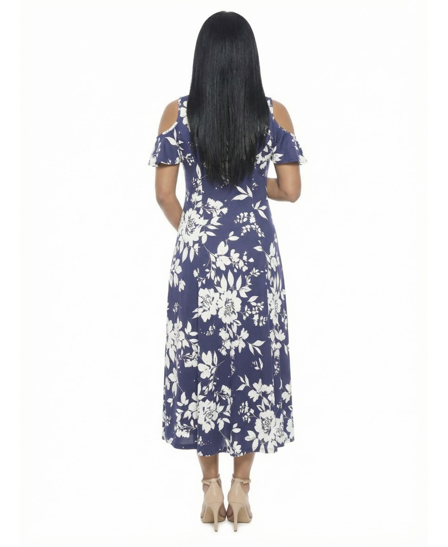 Женское платье 24seven Comfort Apparel and Plus Size Maternity Ruffle Maxi, цвет: С принтом — фото 3