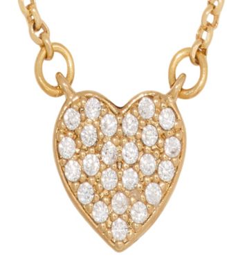 Cubic Zirconia Pave Heart Pendant Necklace
