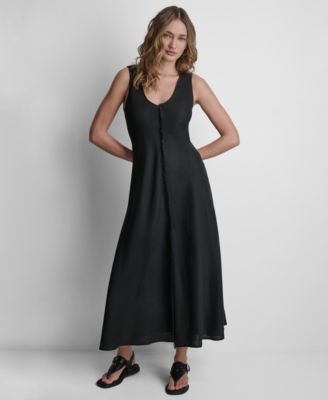 Women's V-Neck Sleeveless Midi Dress