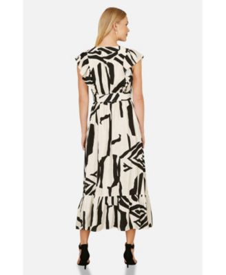 Women's Abstract Print Viscose Midi Dress