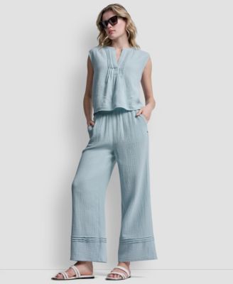 Petite Gauze Straight Leg Pull-On Pants