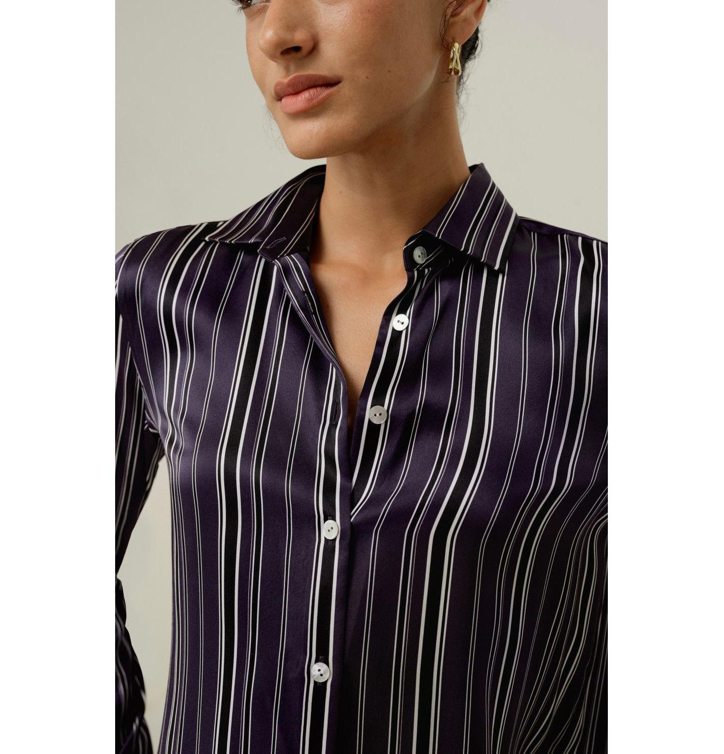 Женская рубашка LILYSILK Amethyst Regular, цвет: Аметистовый — фото 4