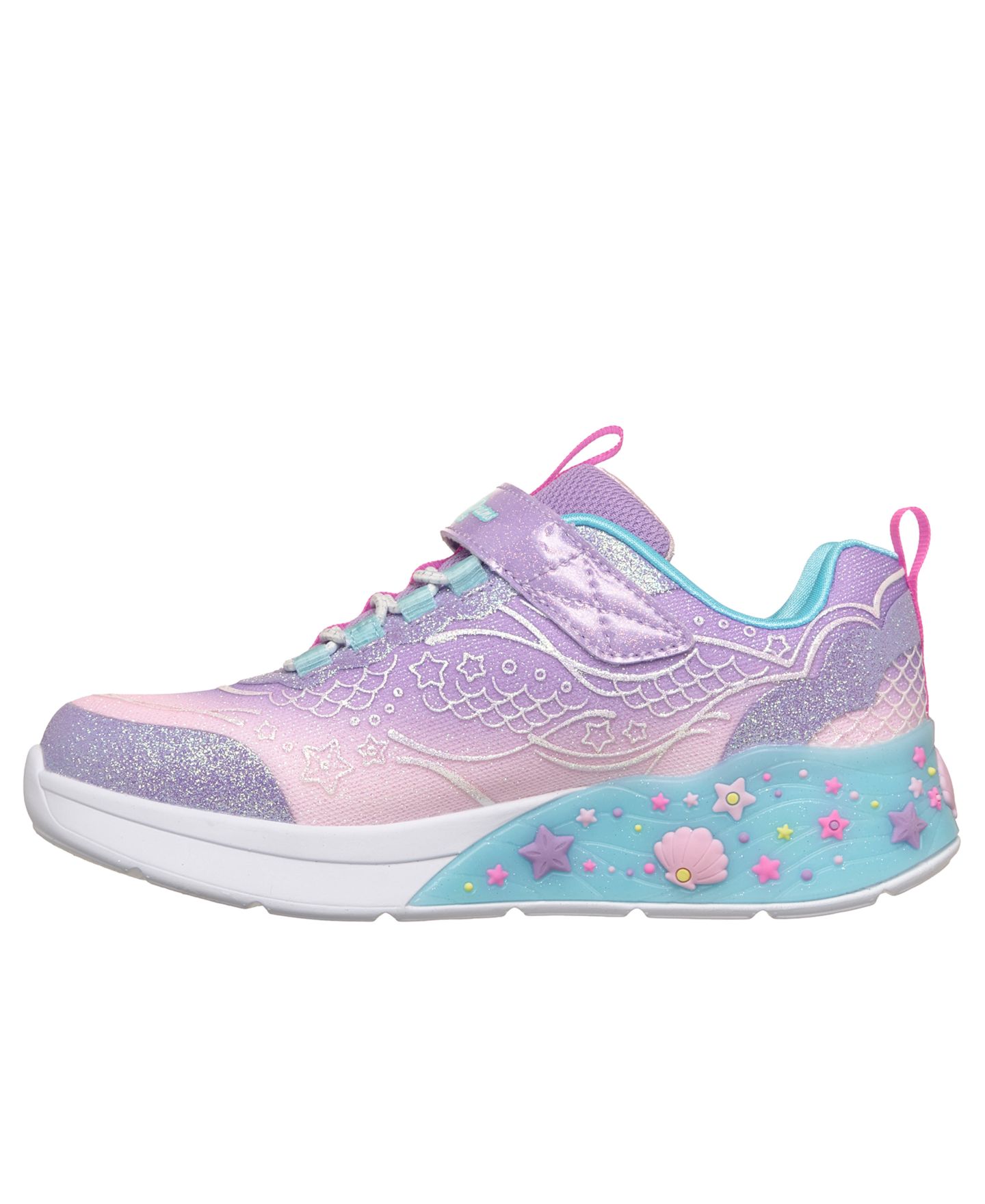 Детские кроссовки Skechers S-Lights Mermaid Dreams со светом для девочек, Finish Line, цвет: Разноцветный — фото 3