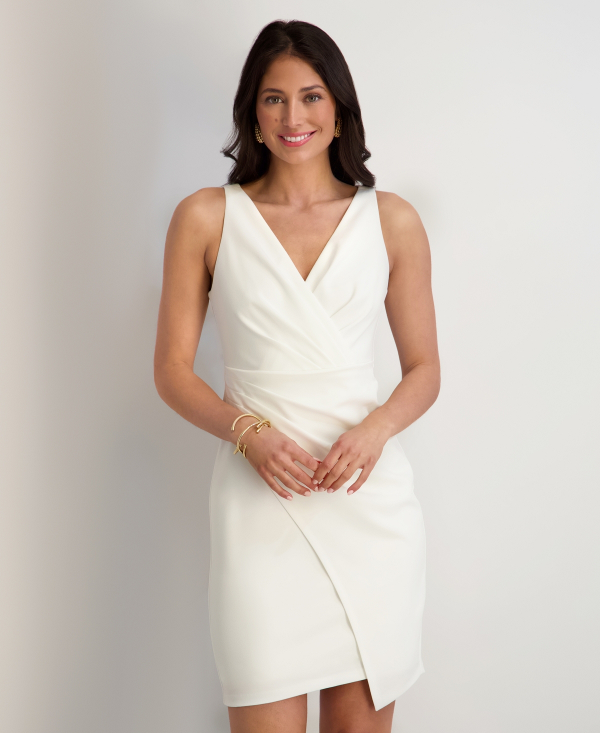 Siena Women's Origami-Pleat Sleeveless Bodycon Dress