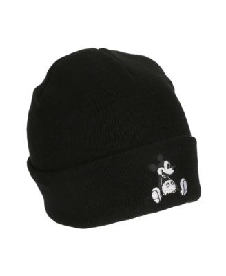 Men's Mickey Mouse Embroidery Acrylic Knit Standard Cuff Beanie