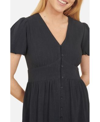 Women's Viscose Button Through Midi Dress