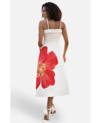 Women's Oversize Poppy Placement Midi Sun Dress