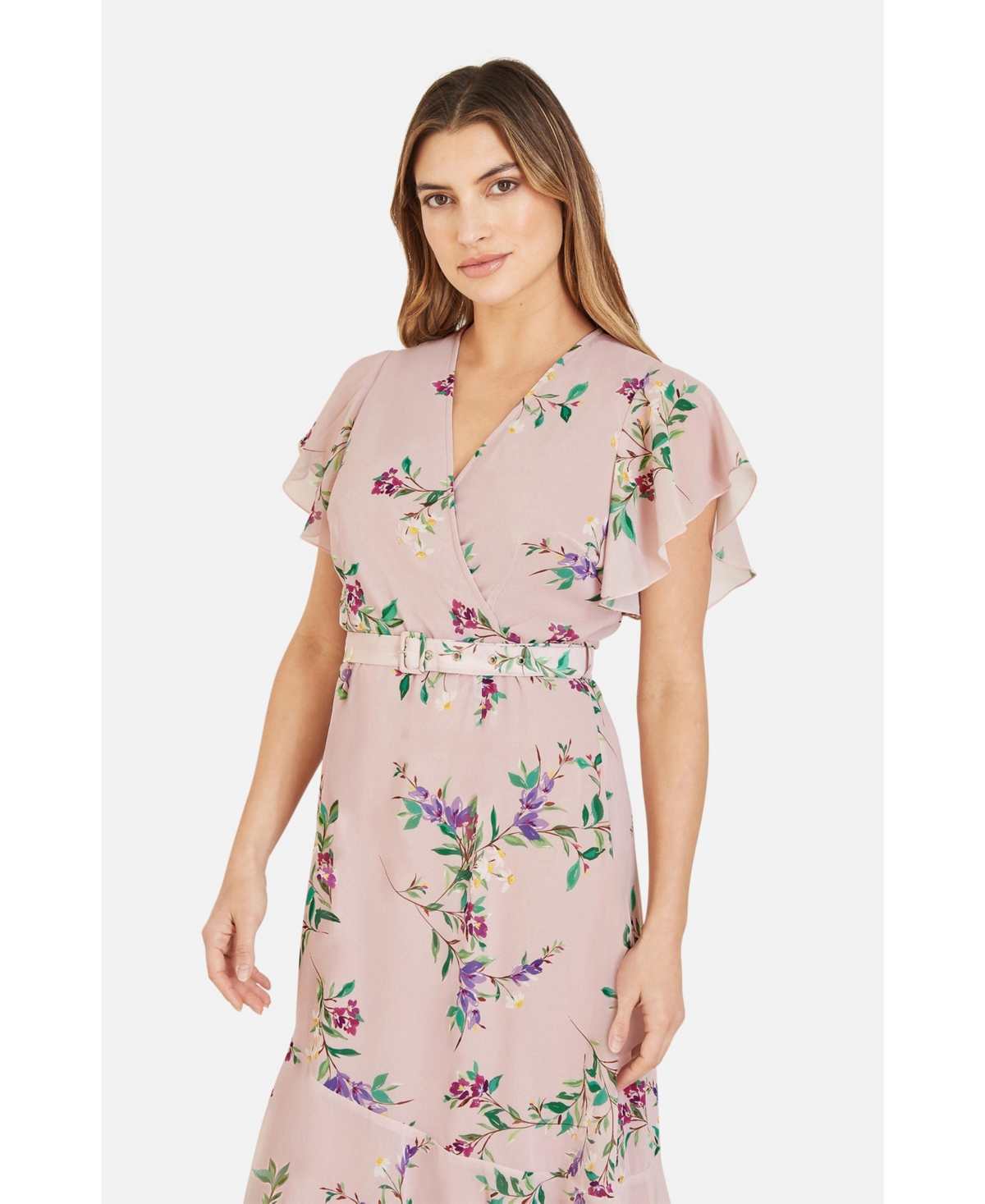 Yumi Women's Midi Dress With Frill Details