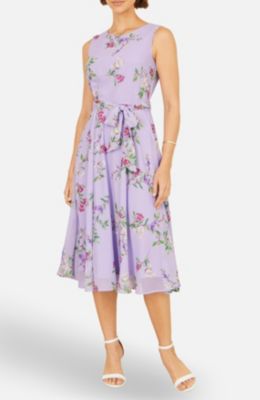 Women's Floral Print Midi Skater Dress