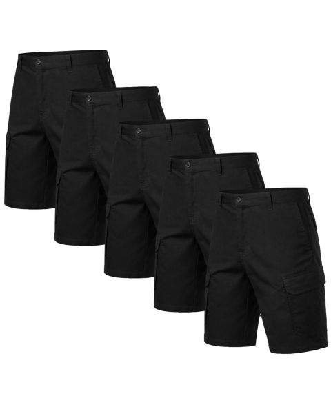 Мужские шорты Blu Rock Cotton Flex-Stretch Cargo Shorts-5 Pack, цвет: Чёрный