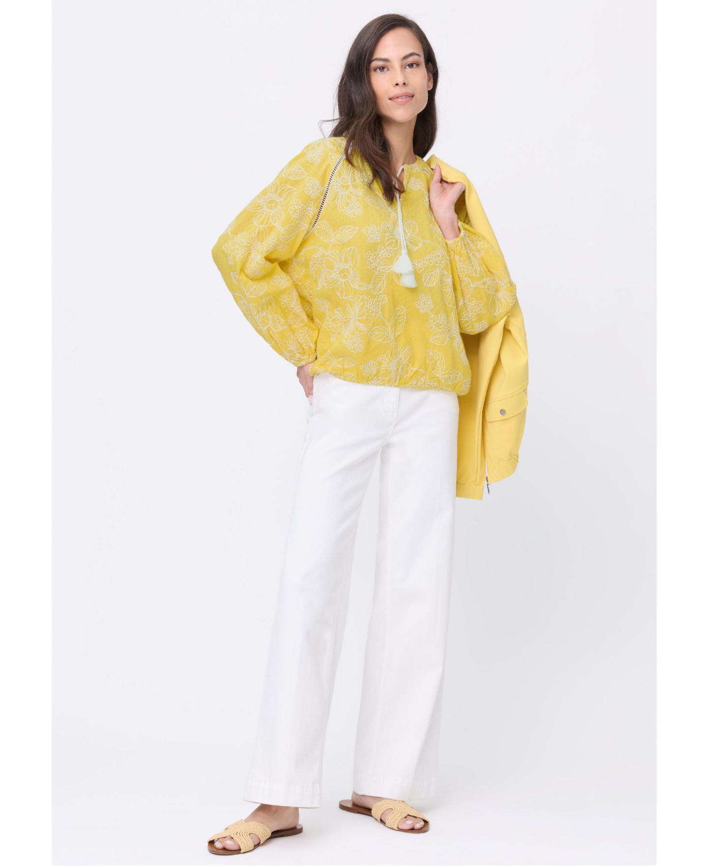 Женская блузка Olsen Embrodiered Tunic Blouse, цвет: Золотой жёлтый — фото 5