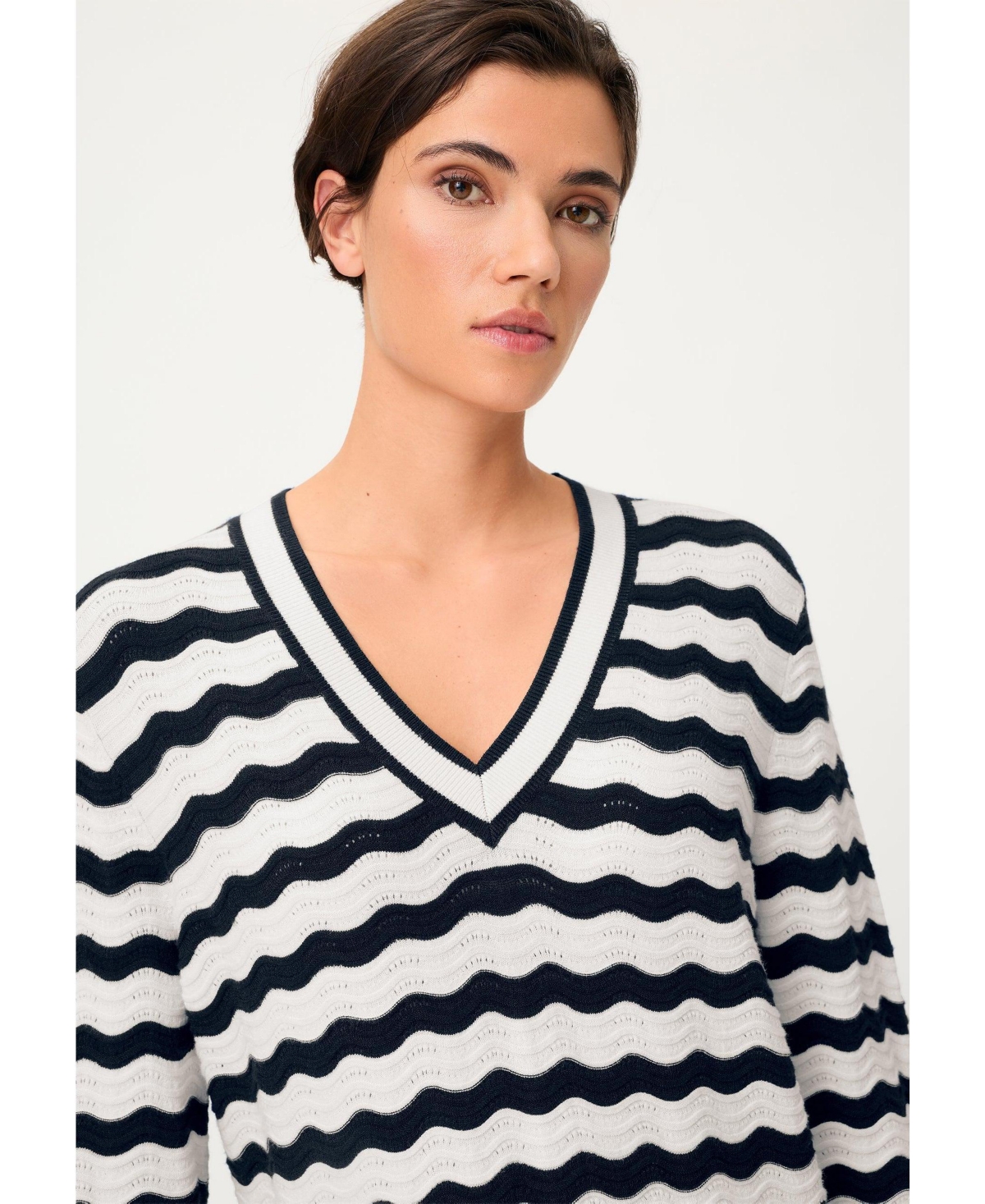 Olsen Women's Wave Ajour Knit Sweater
