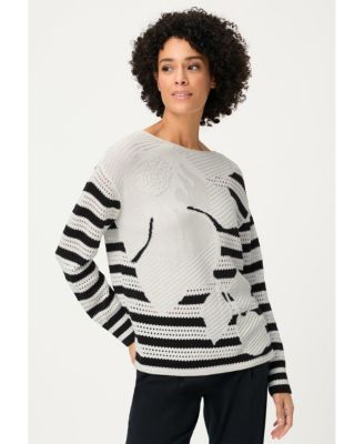 Women's Abstract Open Knit Sweater
