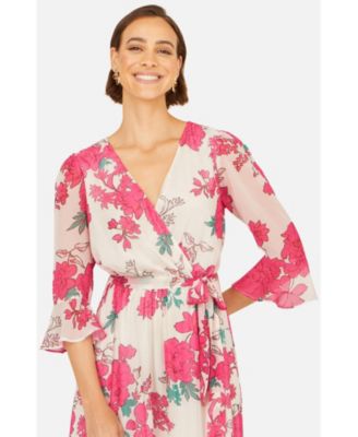 Women's Blossom Print Maxi Wrap Dress