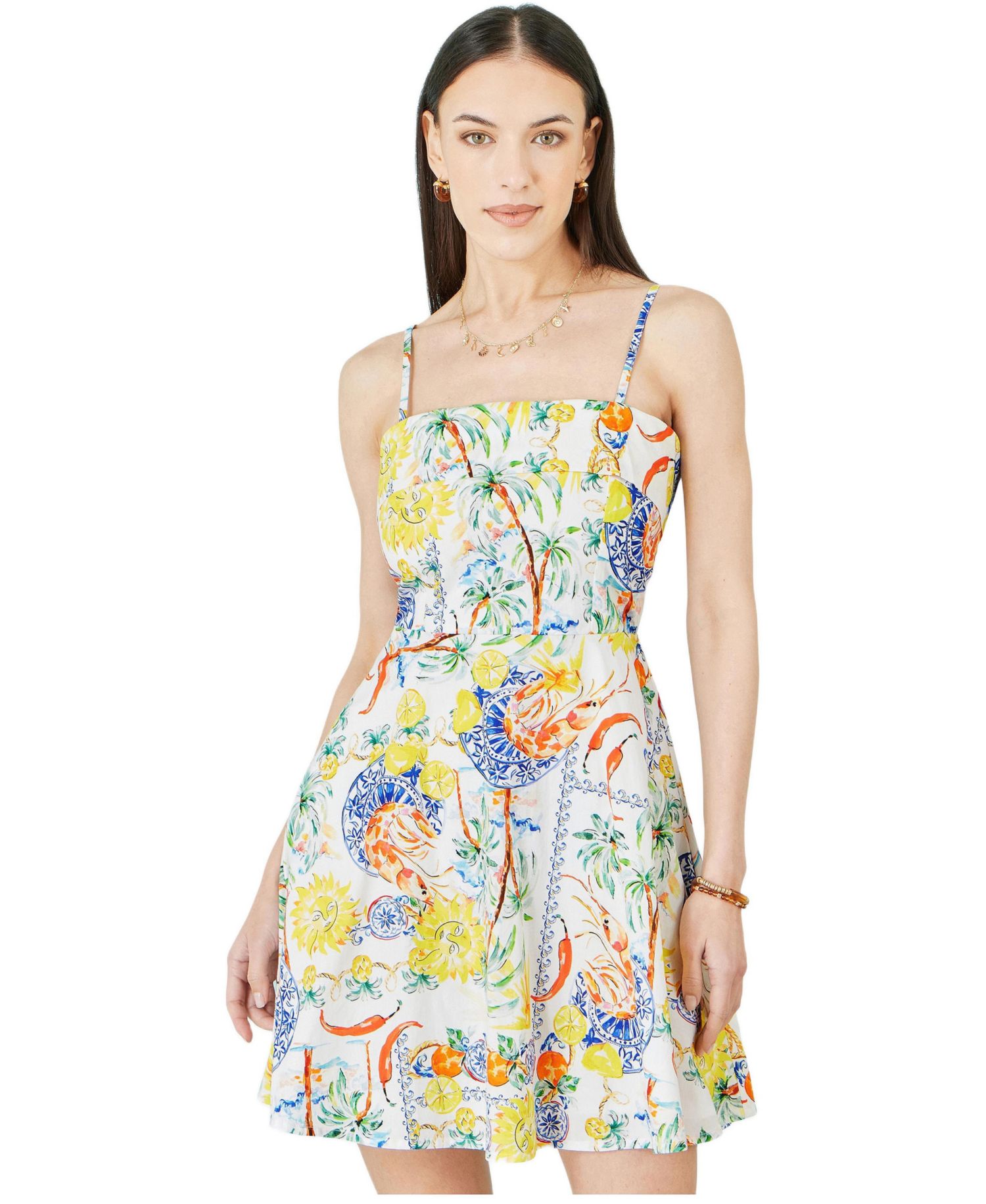 Women's Print Cotton Mini Sun Dress