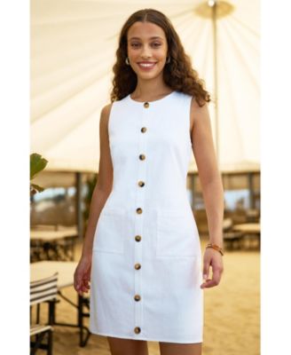 Women's Viscose Button Detail Shift Dress