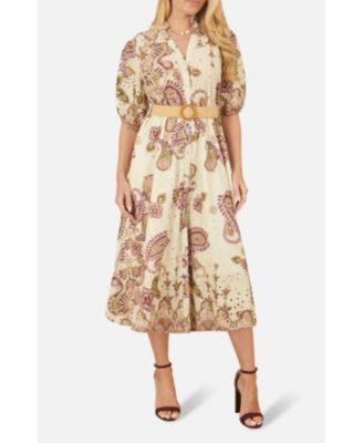 Women's Broderie Anglaise Cotton Midi Dress