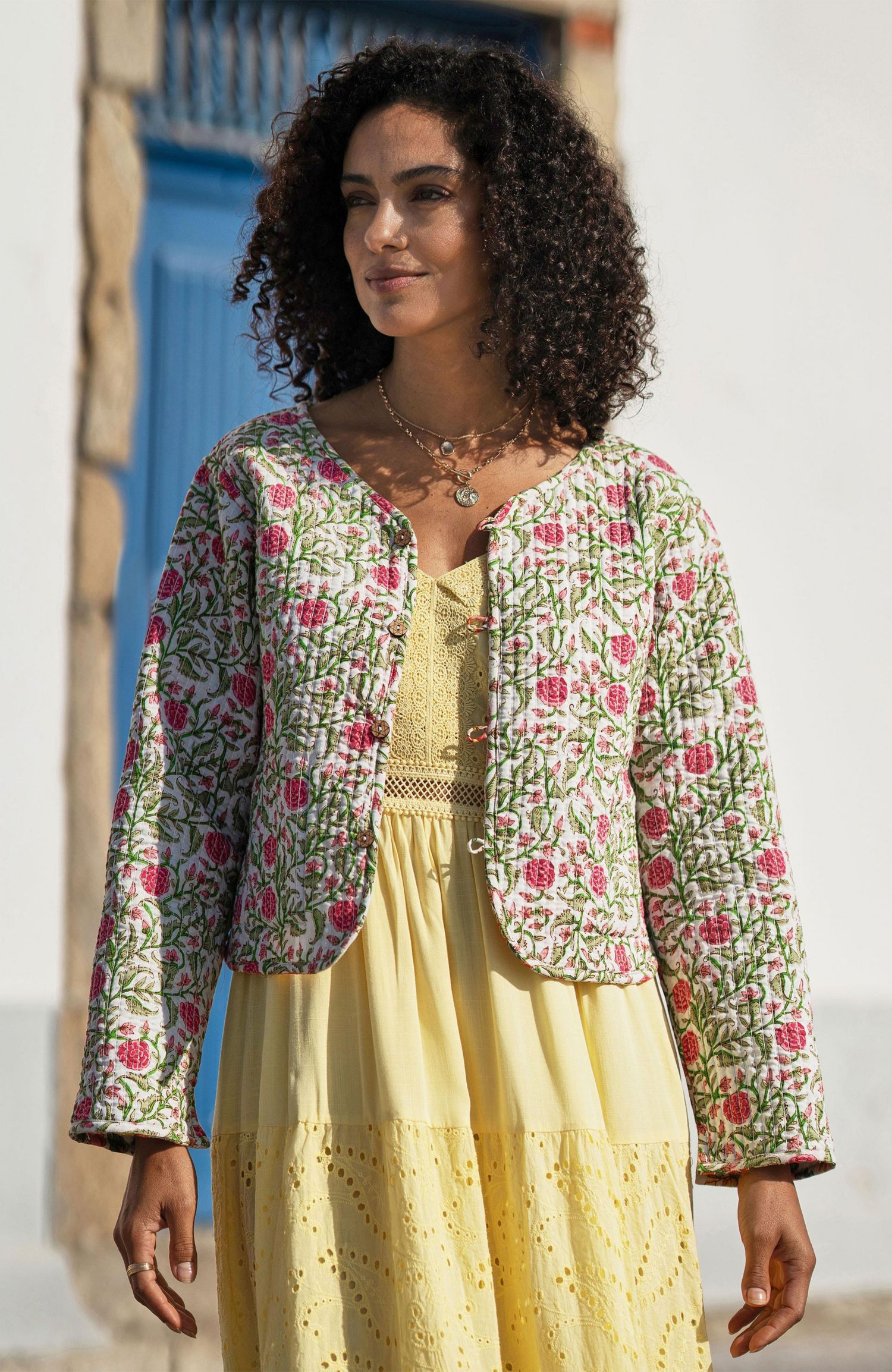 Women's Boho Cotton Reversible Quilted Jacket