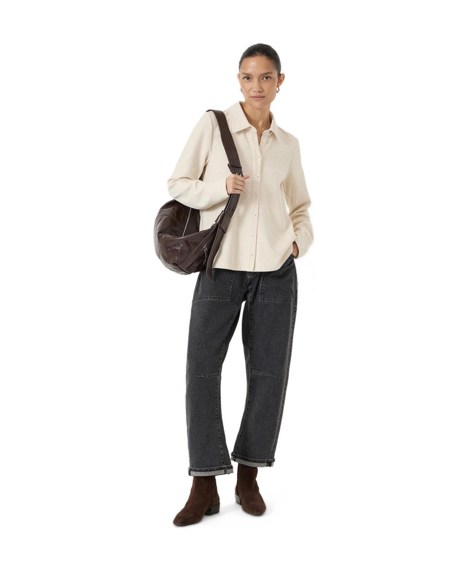 Women's Button A-Line Polo Top