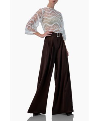 Women's Wide-Leg Satin Trousers