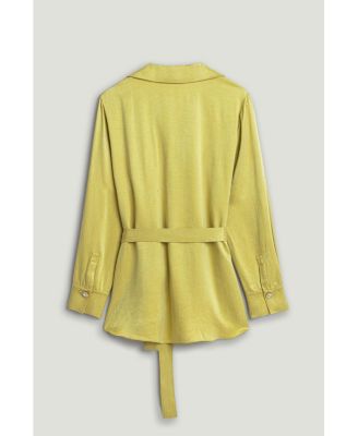 Women's Belted Shirt with Statement Buttons