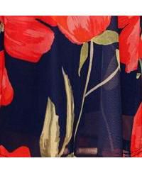 Women's Poppy Print Midi Mesh Dress