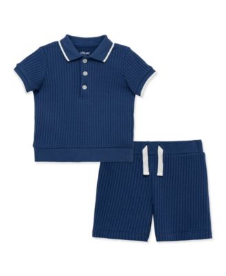 Baby Boys' Collared Neck Polo Shirt and Shorts, 2-Piece Set