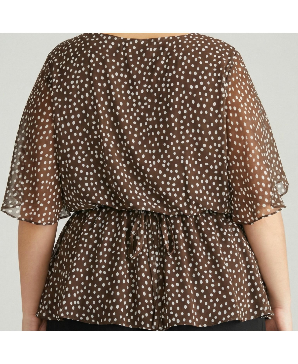 Universal Standard Plus Milou V-Neck Peplum Chiffon Top