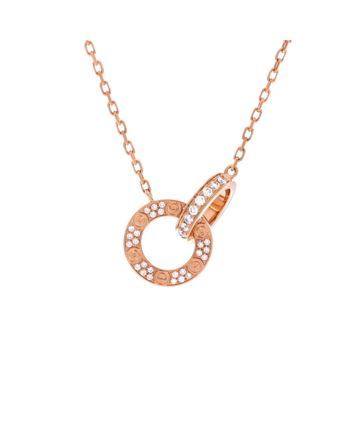 Pre-Owned Cartier Love Interlocking Pave Necklace