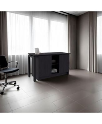 Elfrida Desk, Two Open Storage Shelves, Wenge