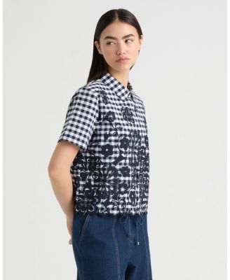 Women's Poplin Gingham Camp Shirt